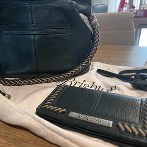 Brighton Dark Green Leather Women's Bag and Wallet Set
